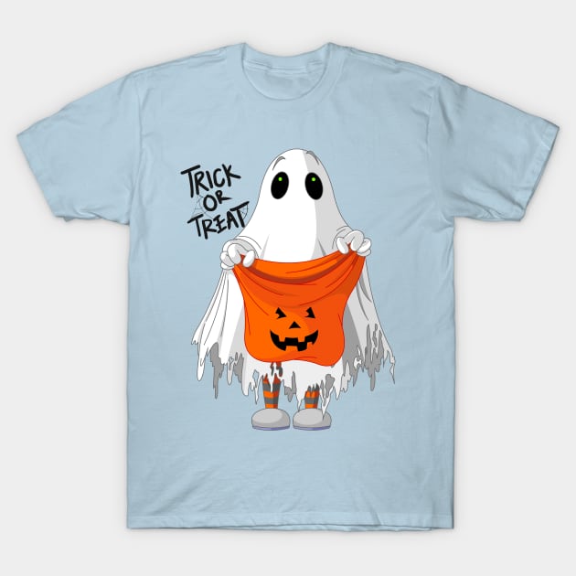 Trick or Treat Ghost Halloween T-Shirt T-Shirt by 404PNW